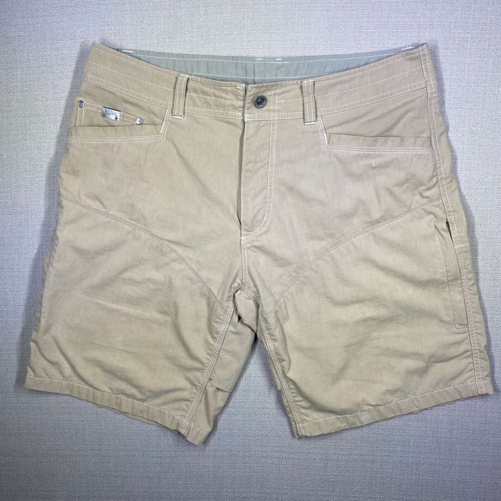 Kuhl Mens Konfidant Air Shorts Khaki Tan Hiking Outdoor Size 35